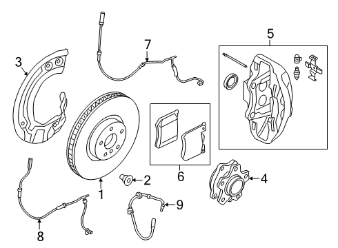 2022 BMW 740i Brake Components Diagram 1