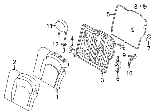 COVER BACKREST LEATHER LEFT Diagram for 52207939771
