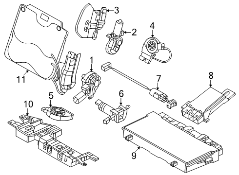 61125B355C2 BMW Wiring Set Seat Left