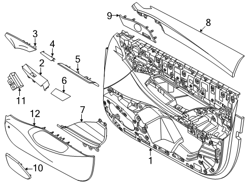 BMW 61125B337A3 DOOR WIRING HARNESS LEFT FRO 61125B337A3 BMW DOOR WIRING HARNESS LEFT FRO