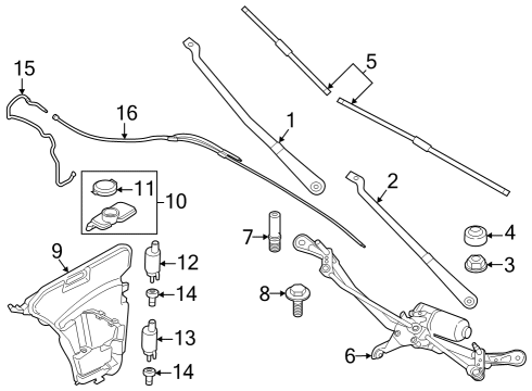 61615A43607 BMW SPRAY NOZZLE WITH HOSE, PASS