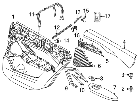 61125A52C27 BMW Wiring Harness For Rear Door