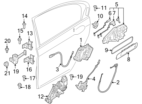 51215B5A1D6 BMW Outside Door Handle Carrier