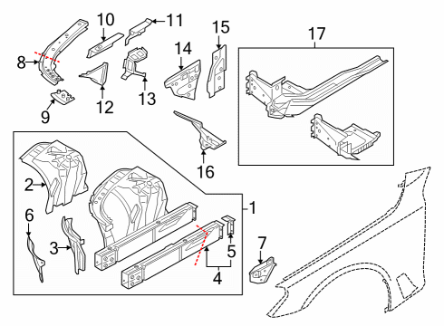 41145A37973 BMW EXTENSION, WHEEL HOUSING STR