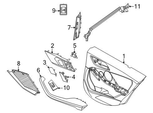 61125A81B23 BMW WIRING HARNESS FOR REAR DOOR