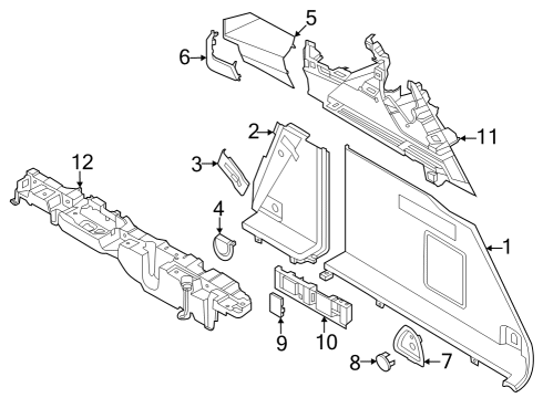 51476926696 BMW TRIM, WAISTRAIL, LUGGAGE BAY