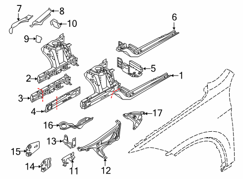41145A5C001 BMW EXTENSION, CARRIER SUPPORT