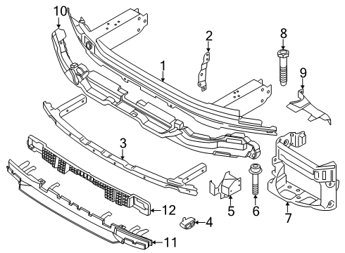 51745A3CF95 BMW BUMPER CARRIER SHOCK ABSORBE