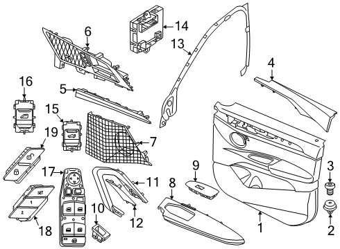 61125A678A0 BMW WIRING HARN.F.DOOR TRIM PANE