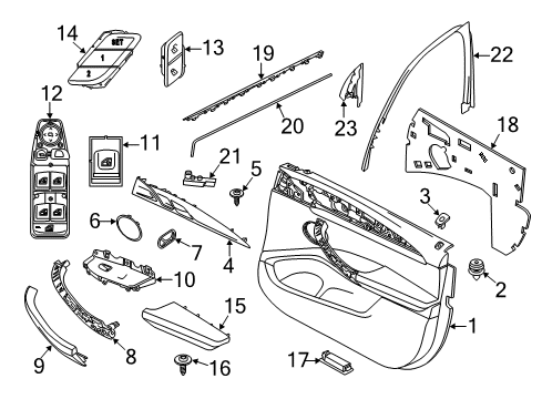 63315A411D1 BMW LENS, CONTOUR LINE DOOR, LEF
