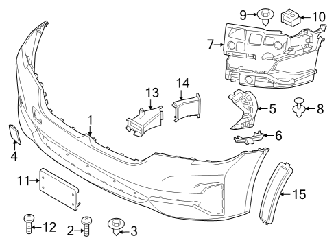 2023 BMW 530e xDrive Bumper Trim Cover Primed Diagram for 51119852204