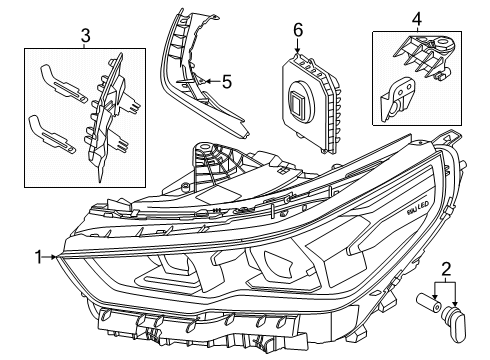 2024 BMW 540i xDrive HEADLIGHT BASIC LEFT Diagram for 63115A878E7