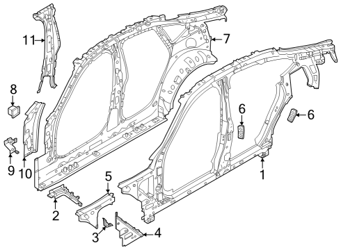 2025 BMW 430i Gran Coupe BULKHEAD PLATE, A-PILLAR RIG Diagram for 41009879820