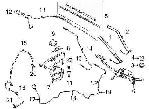 2024 BMW 530i xDrive WIPER ARM DRIVER'S SIDE Diagram for 61615A01A88