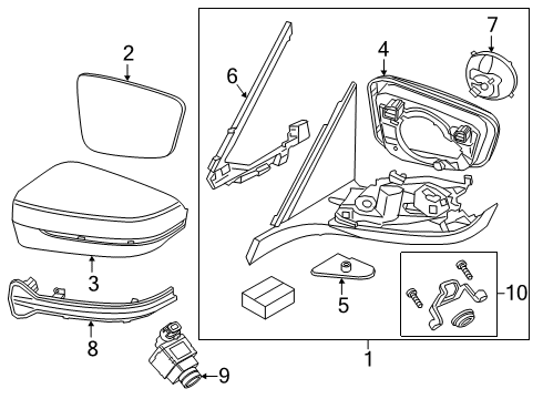 2022 BMW 740i COVER CAP, CERIUM GREY, LEFT Diagram for 51165A17B47