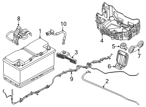 2024 BMW i5 Battery, Cooling System, Traction Motor Components Diagram 2
