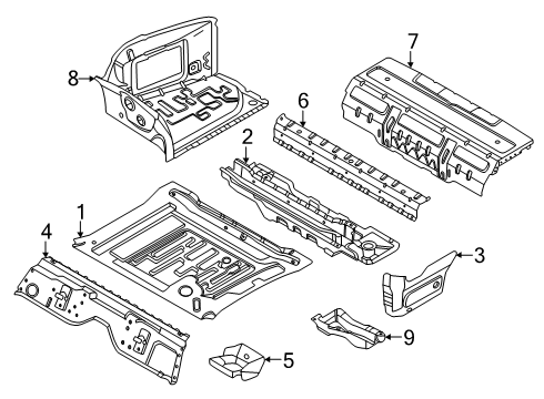 2024 BMW 530i xDrive FLOOR PAN CROSS MEMBER, REAR Diagram for 41119635221
