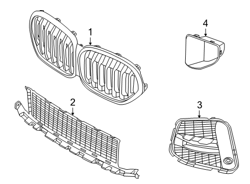2022 BMW X1 GRID LATERAL LEFT Diagram for 51115A2D4E5