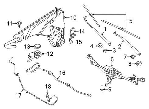 2024 BMW X5 M LINKAGE WINDSHIELD WIPER WIT Diagram for 61615A45FD1