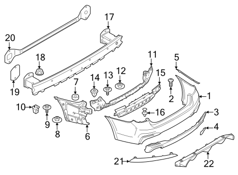 2021 BMW 530e BUMPER TRIM PANEL, REAR Diagram for 51125A2C1E9