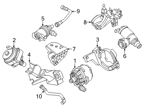2025 BMW X3 HOSE CYLINDER HEAD - SHUTOFF Diagram for 17125A2FE06