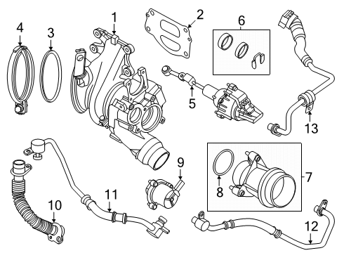 2025 BMW 530i xDrive COOLANT RETURN PIPE TURBOCHA Diagram for 11538831224