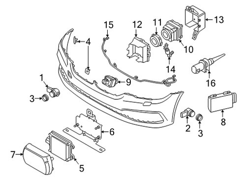 2021 BMW 530e BRACKET F.SENSOR Diagram for 66319882750