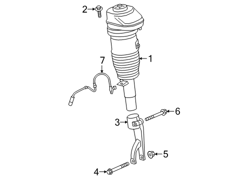 2025 BMW X5 AIR SUSPENSION STRUT LEFT FR Diagram for 37105A40B51