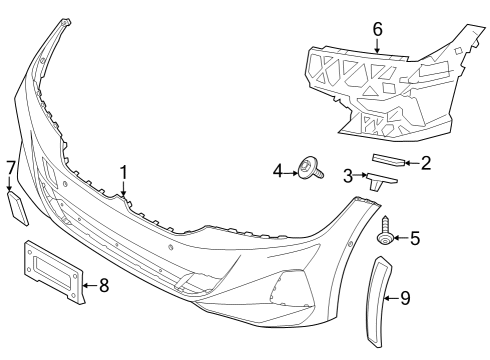2023 BMW 330i xDrive Cover Bumper Primed Front Diagram for 51115A695E5