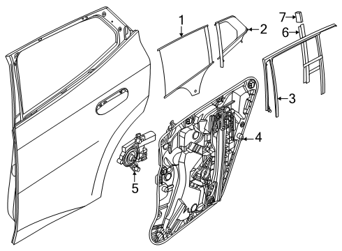 2025 BMW X2 WINDOW LIFTER WITHOUT MOTOR Diagram for 51335A9E101