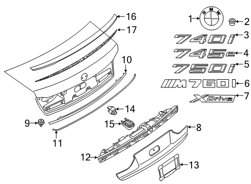 2021 BMW 740i xDrive REARVIEW CAMERA Diagram for 66555A63731