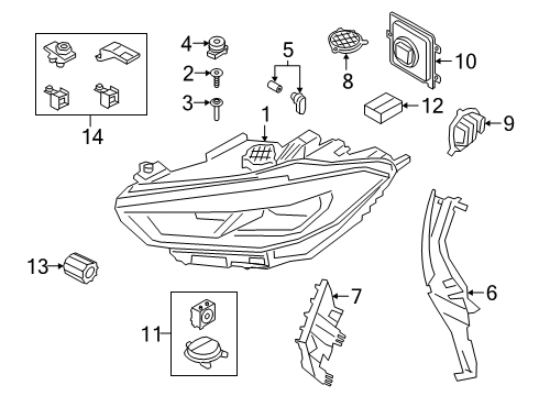 2024 BMW 840i xDrive CONTROL UNIT FOR FRONT LIGHT Diagram for 63115A0AFB0