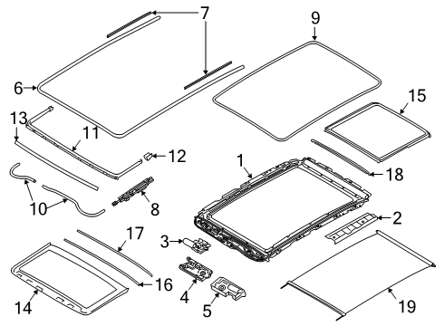 2024 BMW X5 M Roller Sunblind Diagram for 54109465473