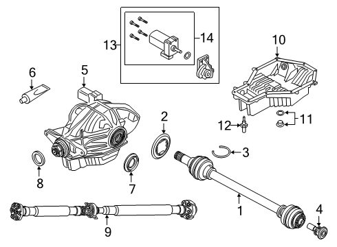 2023 BMW X4 M DRIVE SHAFT ASSY REAR Diagram for 26107908443