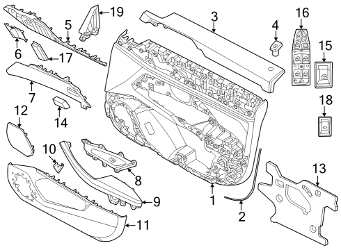 2022 BMW i4 ARMREST, DOOR, FRONT RIGHT Diagram for 51415A46BD6