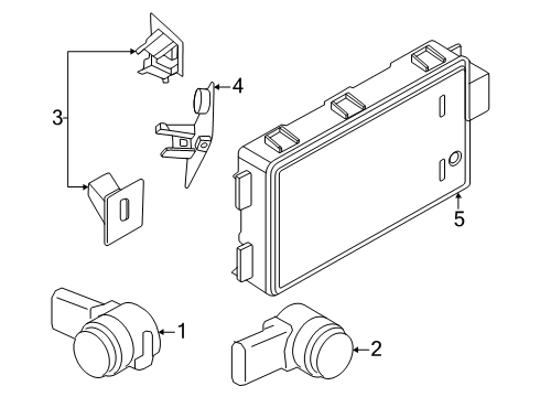 2024 BMW 530i xDrive KIT MOUNT PDC SENSOR TOP Diagram for 51125A5A784