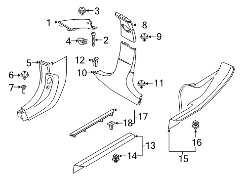 2025 BMW M3 Front Entrance Cover Diagram for 51478075021