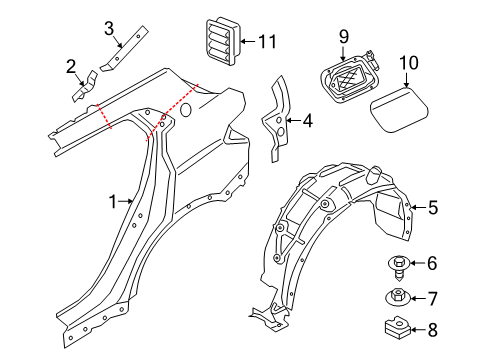 2023 BMW X2 COVER, WHEEL HOUSING, REAR L Diagram for 51719627813