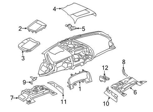 2023 BMW 840i Gran Coupe COVER PANEL TUNNEL DRIVER'S Diagram for 51457947651