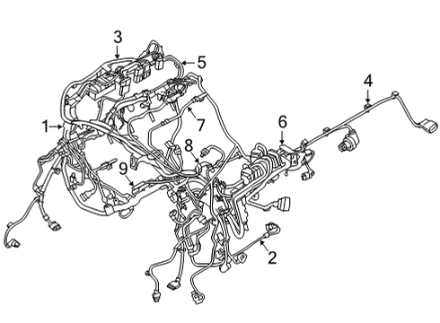 2022 BMW M850i xDrive Gran Coupe Engine Transmission Wiring Harness Diagram for 12515A31E50