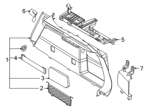 2025 BMW X6 LUGGAGE COMPARTMENT TRIM PAN Diagram for 51475A41000