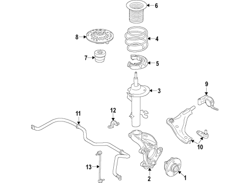 2023 BMW M235i xDrive Gran Coupe Front Right Spring Strut Diagram for 31305A404C8