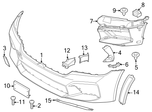 2021 BMW 530e Bumper Trim Cover Primed Diagram for 51118081777