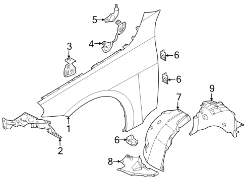 2025 BMW M2 WHEEL ARCH COVER REAR SECT.R Diagram for 51718082076