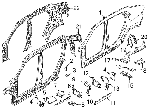 2024 BMW X2 SHAPED PART DOOR SILL, FRONT Diagram for 41007496741
