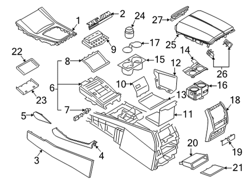 2023 BMW X6 M ARMREST CENTER CONSOLE LEATH Diagram for 51168078301