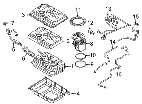2025 BMW X5 Purge Air Line Rear Diagram for 16135A20444