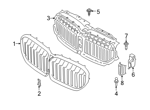 2021 BMW 750i xDrive Upper Air Flaps Diagram for 51135A21A98