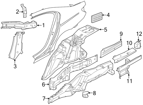 2024 BMW 740i SIDE MEMBER, INNER LEFT Diagram for 41118844253