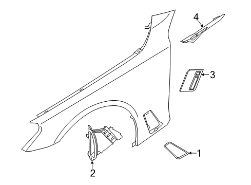 2023 BMW M5 TRIM, AIR DUCT, SIDEWALL, RI Diagram for 51138082384